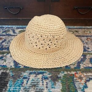 Crochet raffia sun hat